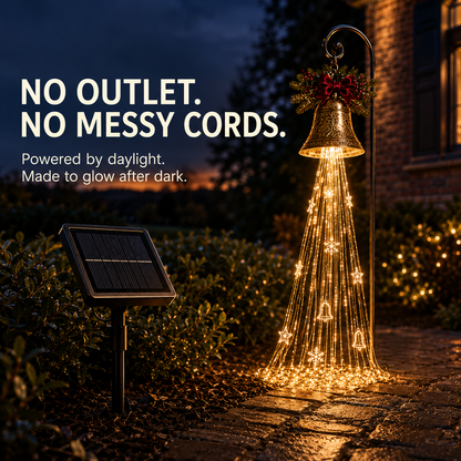 Solar Christmas Bell Waterfall Lights – Magical Outdoor Holiday Décor