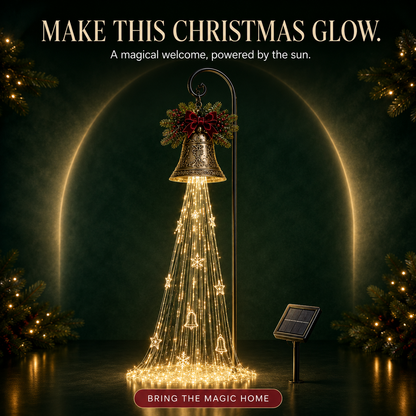 Solar Christmas Bell Waterfall Lights – Magical Outdoor Holiday Décor