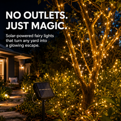 72-Foot Solar Copper Wire Fairy Lights – 8 Magical Lighting Modes ✨