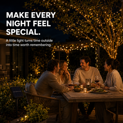 72-Foot Solar Copper Wire Fairy Lights – 8 Magical Lighting Modes ✨