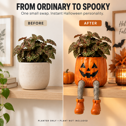 🎃 Spooky Sitting Planters with Dangling Legs – Cute Halloween Plant Pots