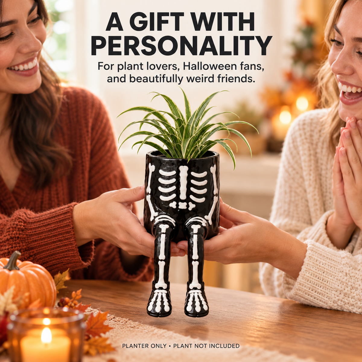 🎃 Spooky Sitting Planters with Dangling Legs – Cute Halloween Plant Pots