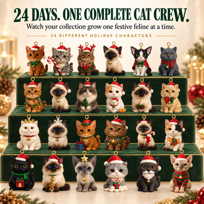 🐱 24-Day Cat Advent Calendar – Tiny Christmas Cat Ornaments