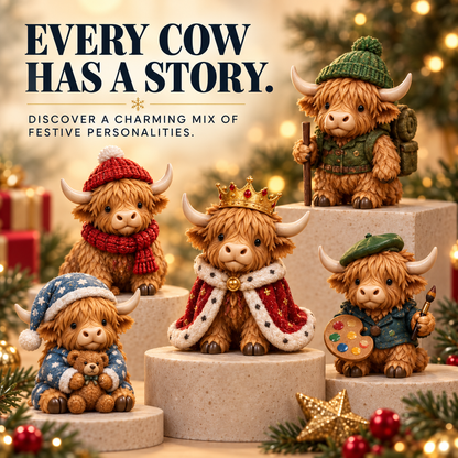 24-Day Highland Cow Advent Calendar – Mini Christmas Cow Figures Countdown Gift for Collectors & Farmhouse Decor Lovers