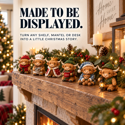 24-Day Highland Cow Advent Calendar – Mini Christmas Cow Figures Countdown Gift for Collectors & Farmhouse Decor Lovers