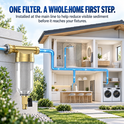 💧 Whole House Spin-Down Sediment Pre-Filter Kit – Flushable 1/2″, 3/4″ & 1″ Options