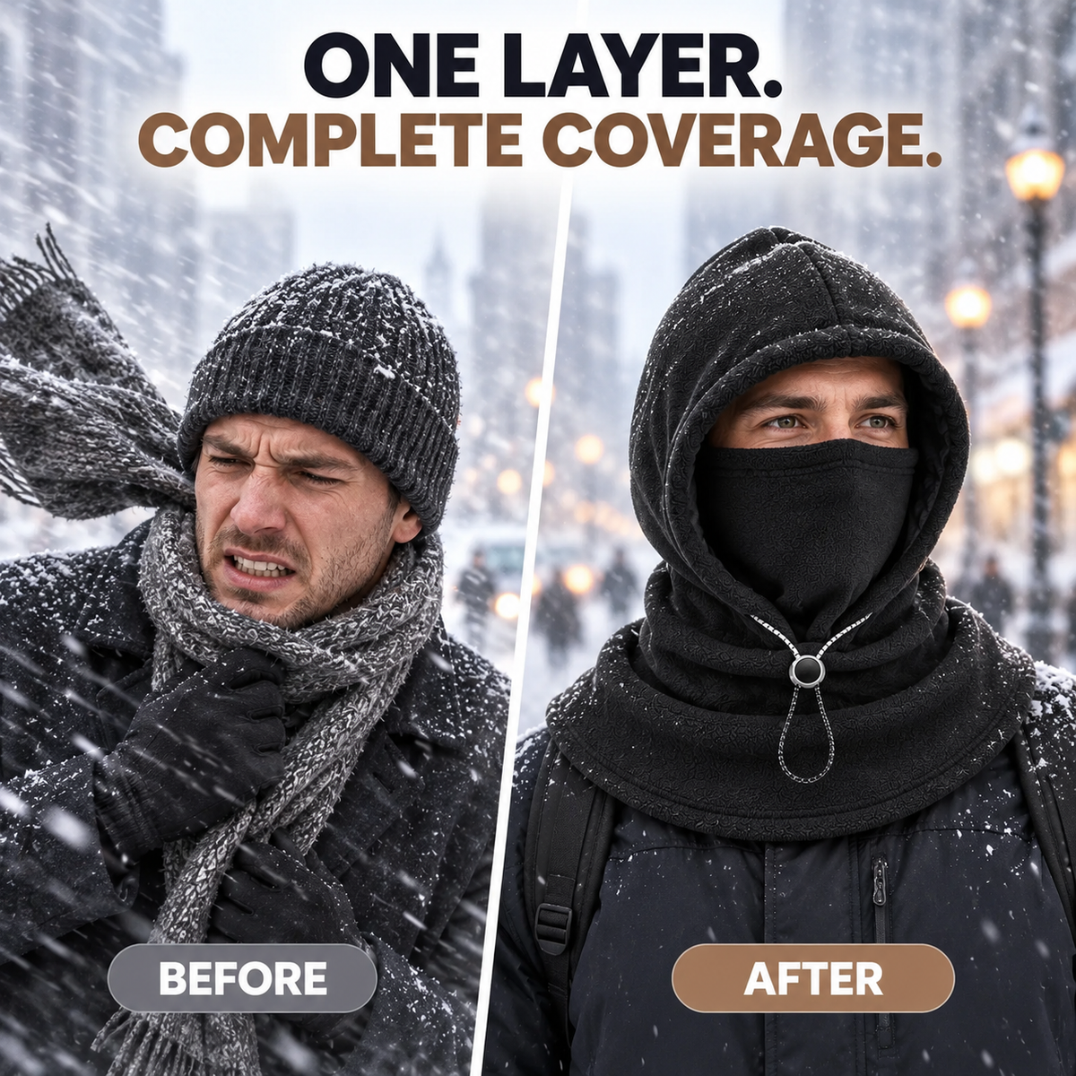 📢LAST DAY 49% OFF🔥 3-in-1 Winter Fleece Balaclava Hood 🧣❄️ Warm Face, Ear & Neck Cover
