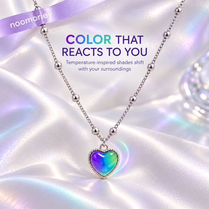 Temperature-Sensitive Color-Changing Heart Necklace for Women