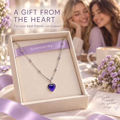 Temperature-Sensitive Color-Changing Heart Necklace for Women