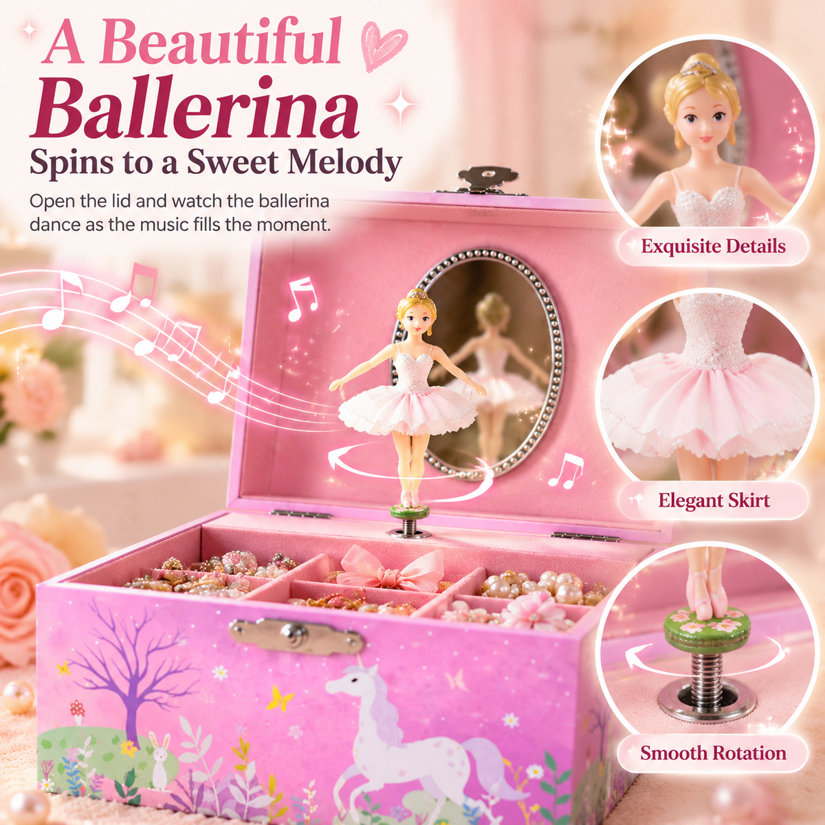 🩰 Magical Ballerina Jewelry Music Box for Little Princesses