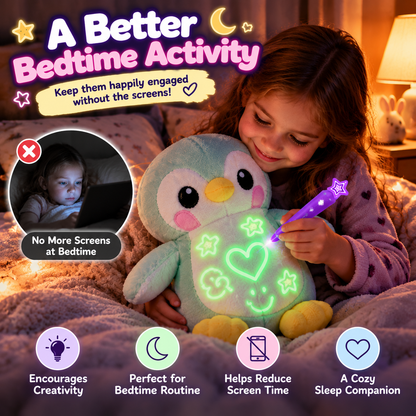 ✨ Glow & Draw Plush Toy – Reusable Light-Up Doodle Friend for Kids