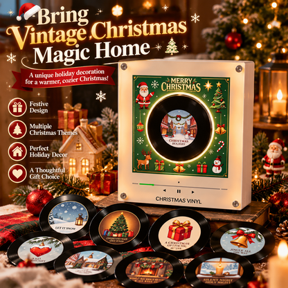 🎅 Mini Christmas Vinyl Display – Retro Holiday Decor & Gift