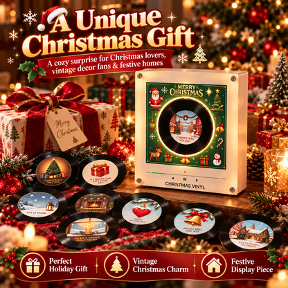 🎅 Mini Christmas Vinyl Display – Retro Holiday Decor & Gift