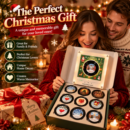 🎅 Mini Christmas Vinyl Display – Retro Holiday Decor & Gift
