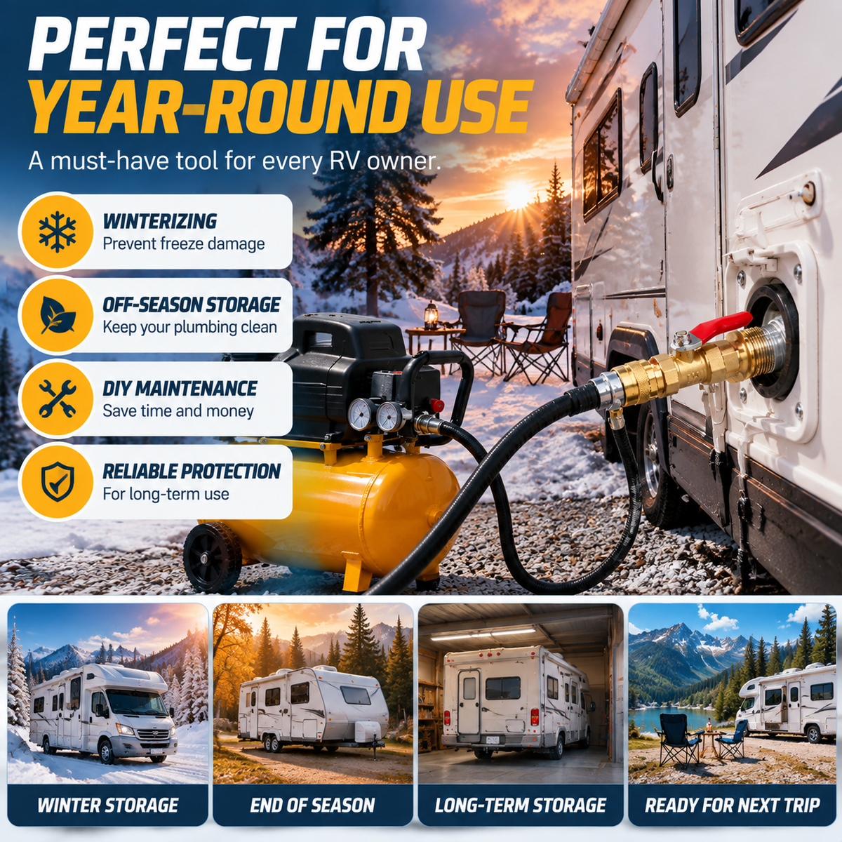 ❄️ RV Blow Out Adapter – Protect Your Camper Water Lines Before Winter