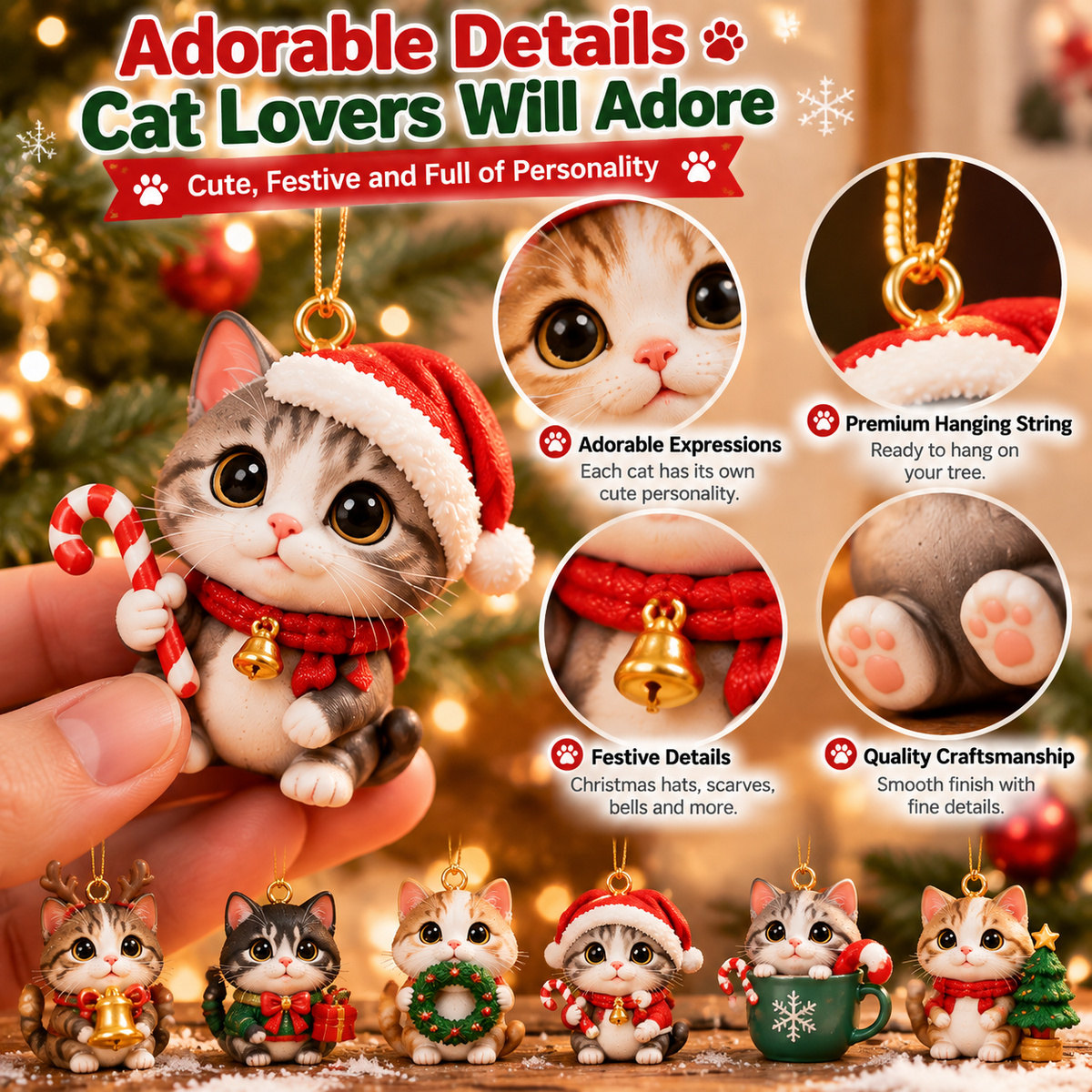 🐱 24-Day Christmas Cat Ornament Advent Calendar — A Daily Surprise For Cat Lovers