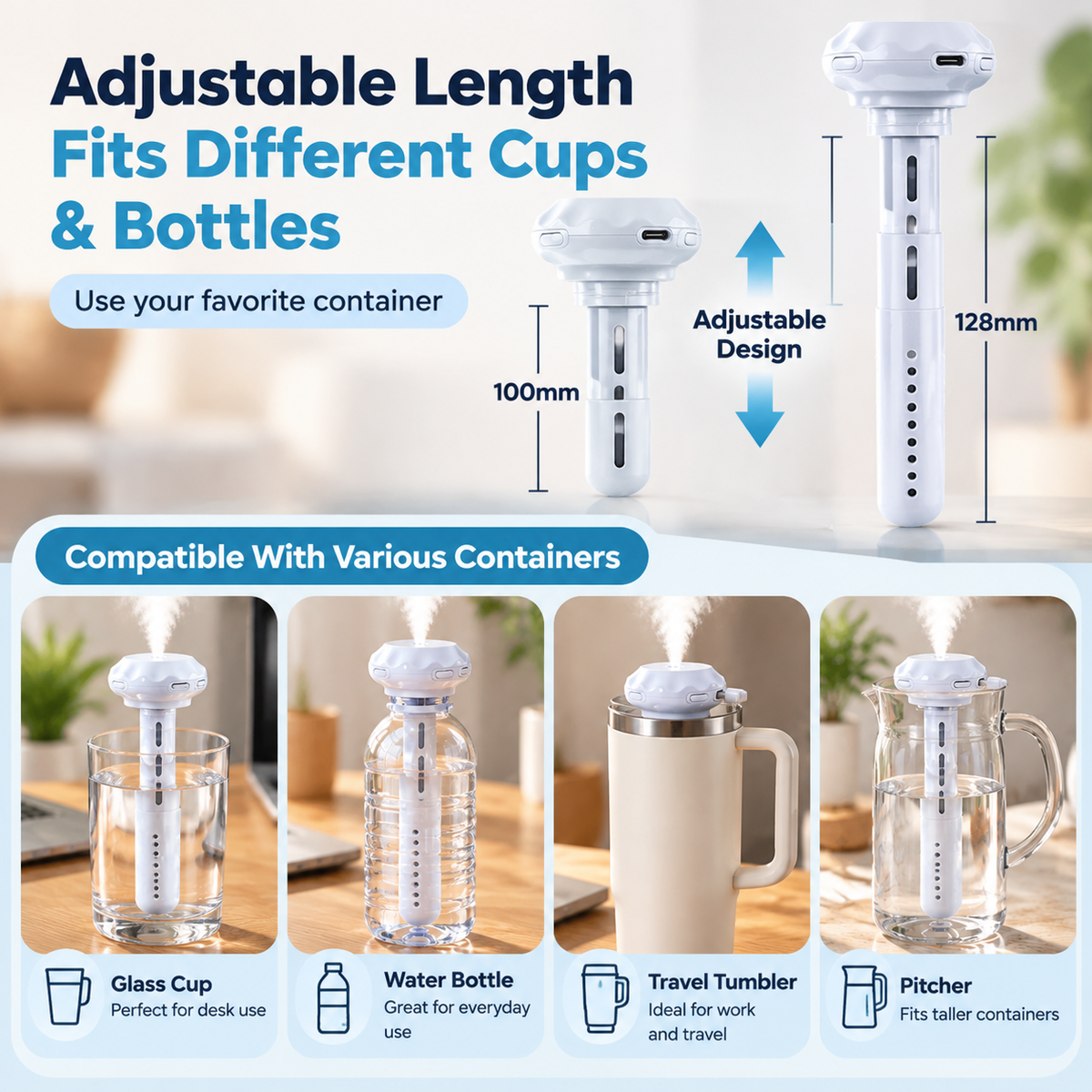 Portable Cup Humidifier – Turn Any Bottle Into A Personal Mist Maker