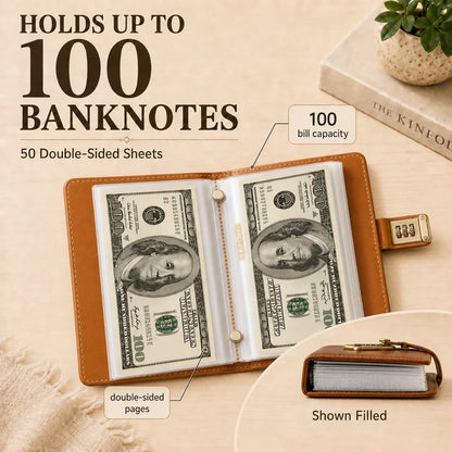 🔐Locking Banknote Collection Booklet | Holds 100 Bills💵