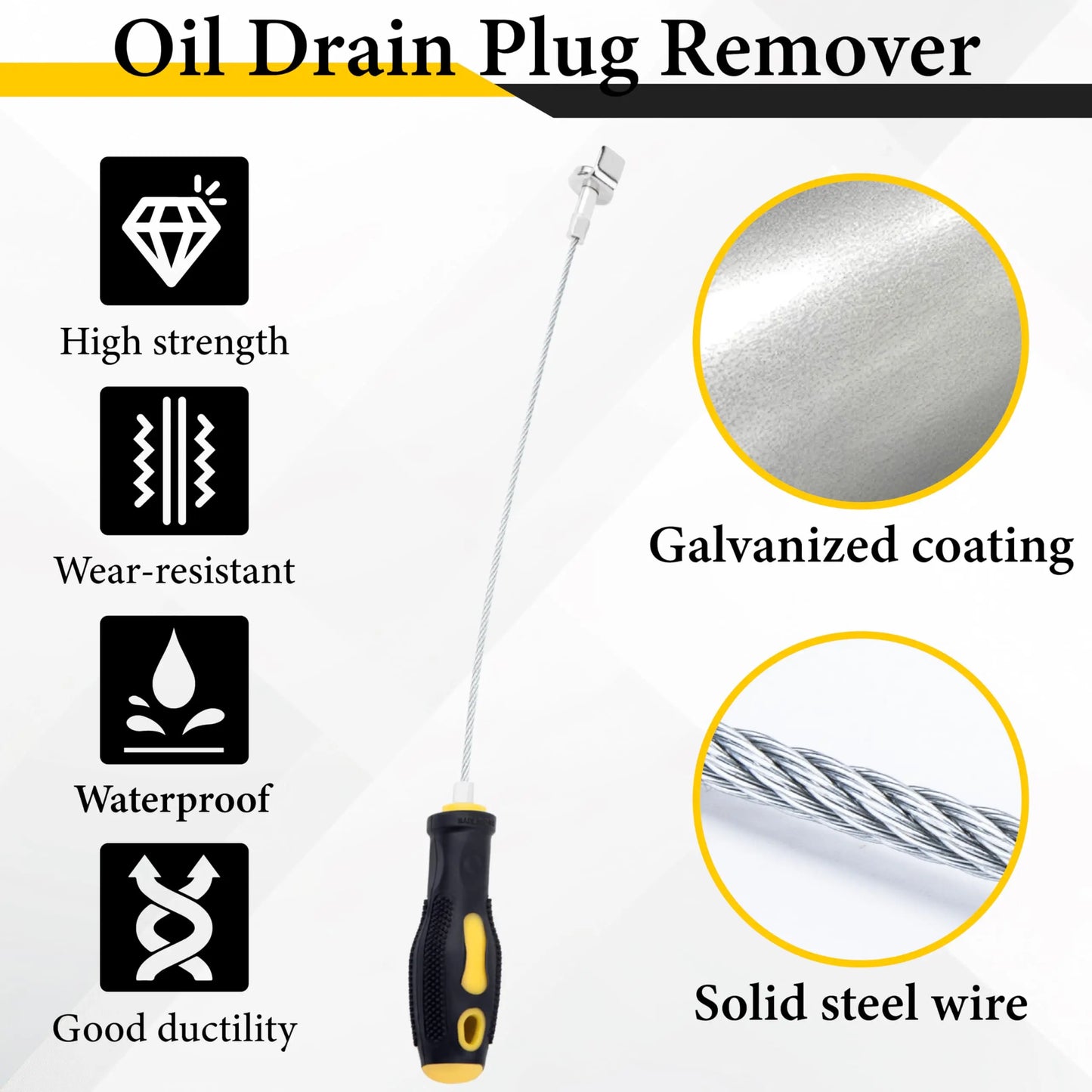 Magnetic Oil Drain Plug Remover Tool | 14 Inch Anti-Scald Flexible Sump Plug Tool