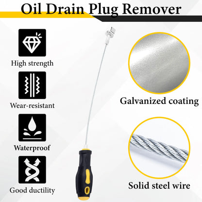 Magnetic Oil Drain Plug Remover Tool | 14 Inch Anti-Scald Flexible Sump Plug Tool