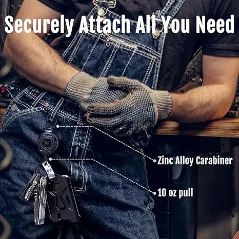 Heavy Duty Retractable Badge Holder with Carabiner Clip