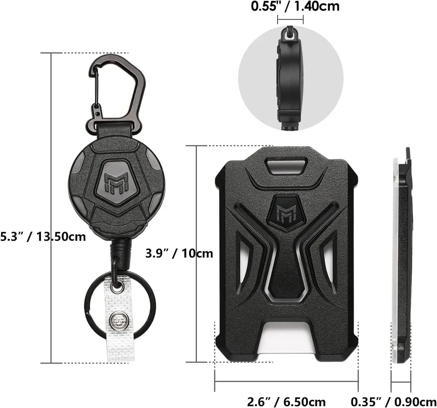 Heavy Duty Retractable Badge Holder with Carabiner Clip