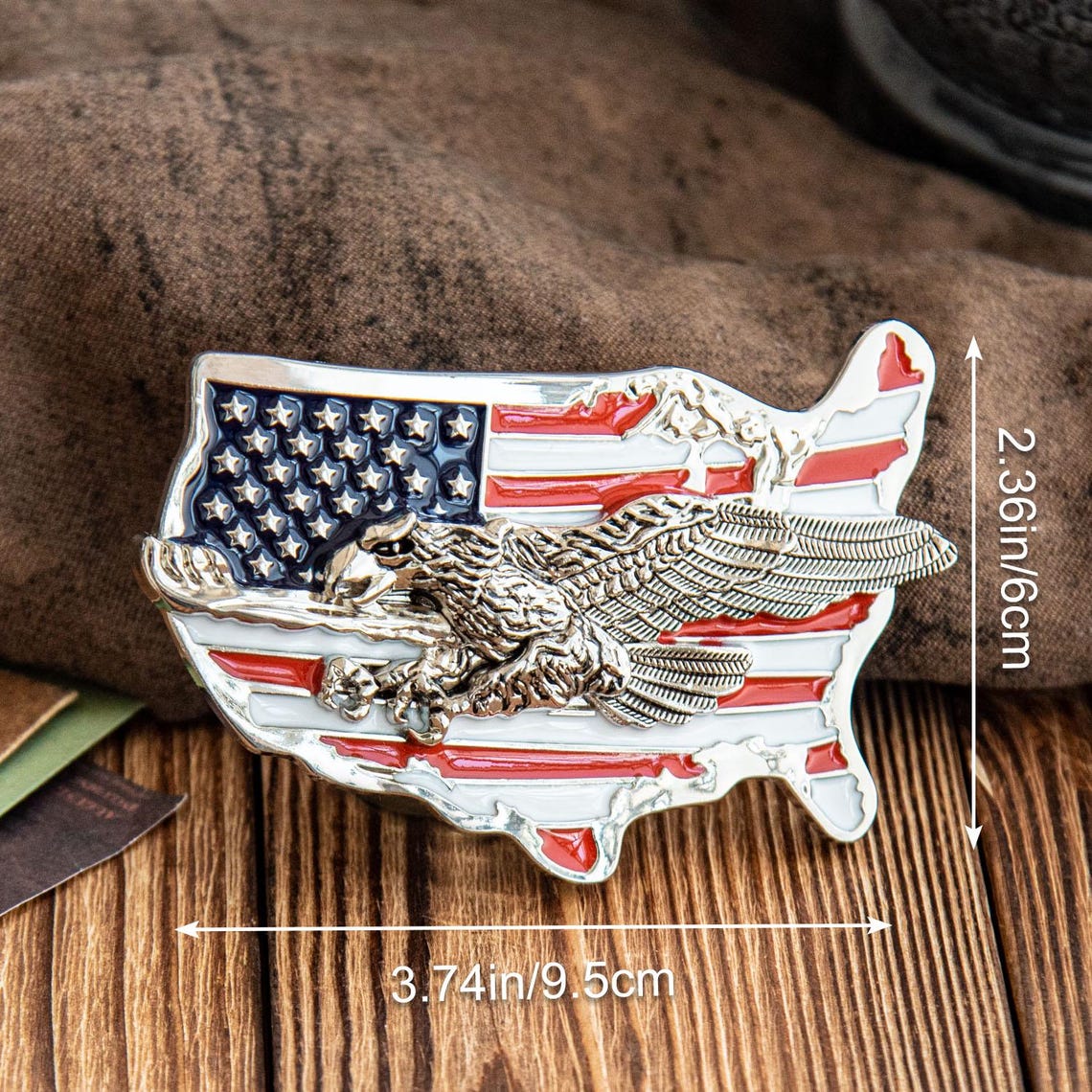The 250th Anniversary Eagle USA Map Belt Buckle
