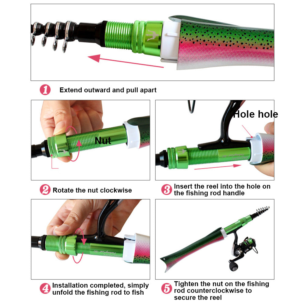 Portable Telescopic Fishing Rod – Compact Travel Fish-Shaped Rod for Easy Fishing Anywhere