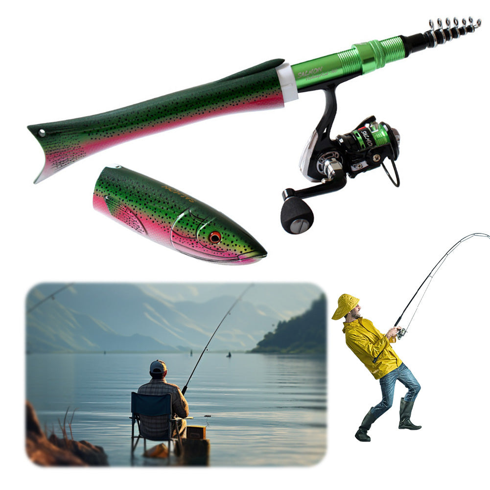 Portable Telescopic Fishing Rod – Compact Travel Fish-Shaped Rod for Easy Fishing Anywhere