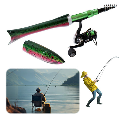 Portable Telescopic Fishing Rod – Compact Travel Fish-Shaped Rod for Easy Fishing Anywhere