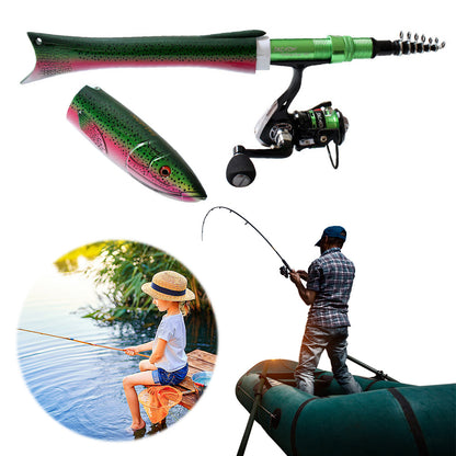Portable Telescopic Fishing Rod – Compact Travel Fish-Shaped Rod for Easy Fishing Anywhere