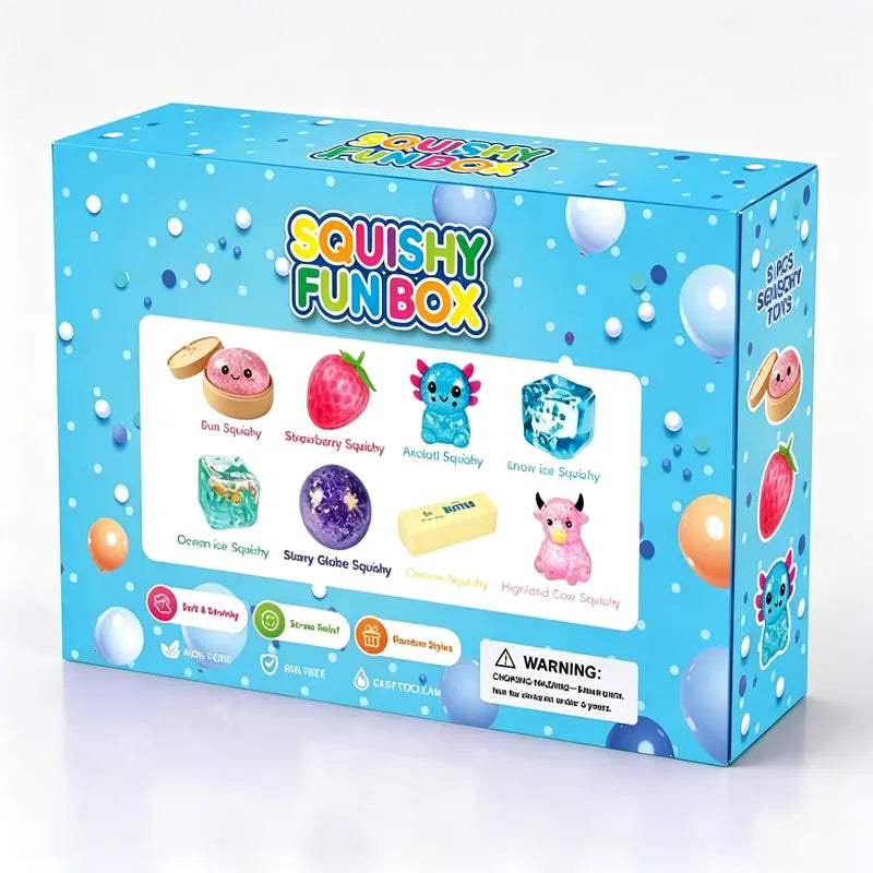8-Piece Mystery Squishy Blind Box Set | Slow Return Fidget Toys
