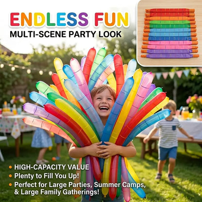 100PCS Rocket Balloon Launcher Set | Flying Party Balloons for Kids & Family Fun