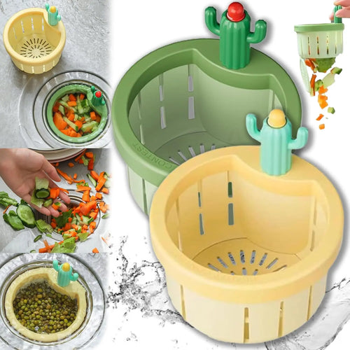 2pcs Cactus Sink Filter Basket – Cute Press-To-Dump Kitchen Sink Strainer