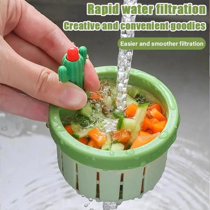 2pcs Cactus Sink Filter Basket – Cute Press-To-Dump Kitchen Sink Strainer