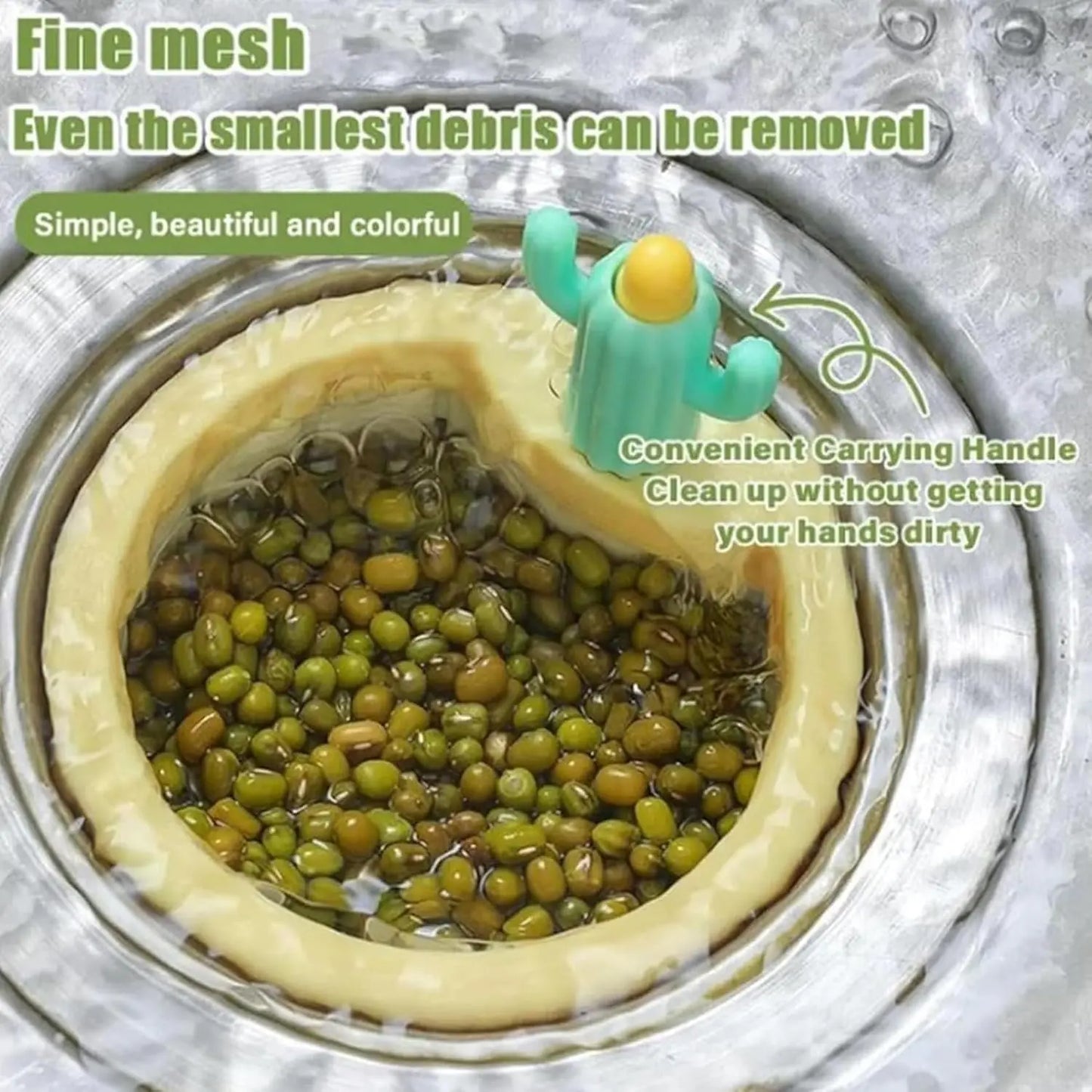 2pcs Cactus Sink Filter Basket – Cute Press-To-Dump Kitchen Sink Strainer