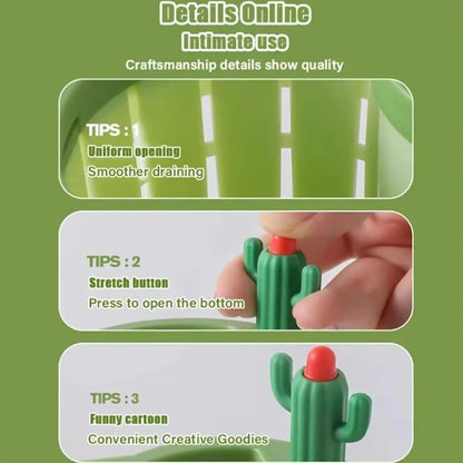2pcs Cactus Sink Filter Basket – Cute Press-To-Dump Kitchen Sink Strainer