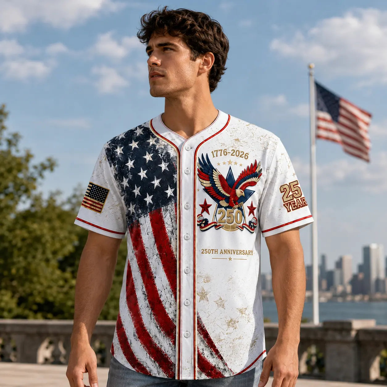 USA 250th Anniversary Baseball Jersey | 1776–2026 Patriotic Shirt