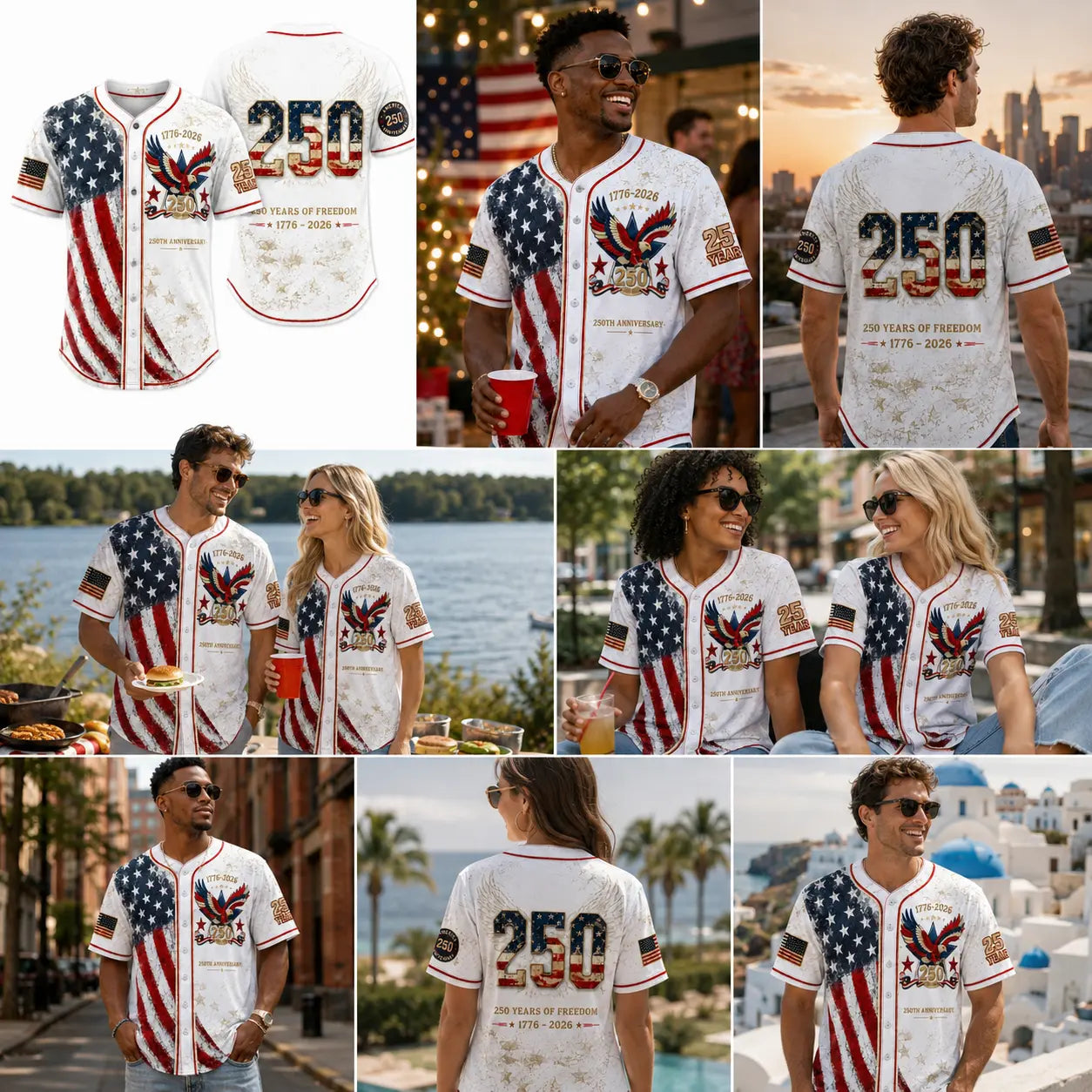 USA 250th Anniversary Baseball Jersey | 1776–2026 Patriotic Shirt