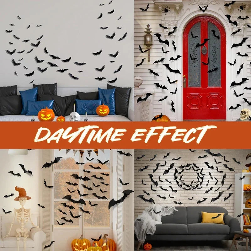 🔥 2026 Hot Sale 3D LED Bat Wall Decorations – 12/24PCS Light-Up Halloween Decor for Walls, Windows & Parties