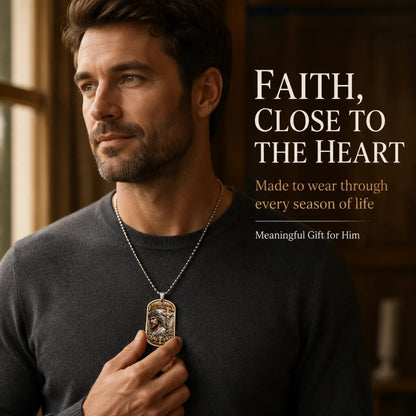 ✝️ 'The Ultimate Love' Reversible Christian Dog Tag Necklace – Jesus Crucifix & Empty Tomb