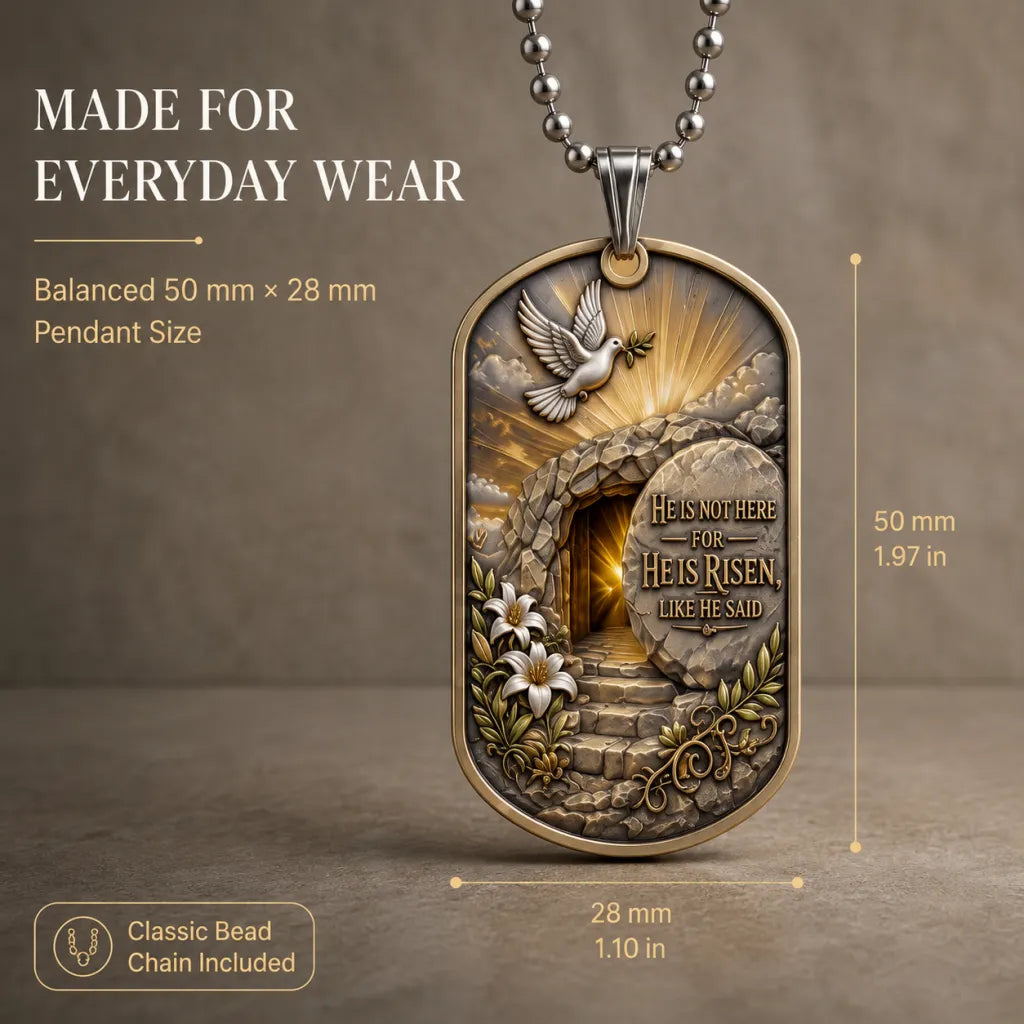 ✝️ 'The Ultimate Love' Reversible Christian Dog Tag Necklace – Jesus Crucifix & Empty Tomb