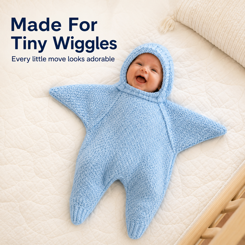 ⭐ Little Starfish Baby Romper – Cozy Knitted One-Piece Made for Picture-Perfect Moments