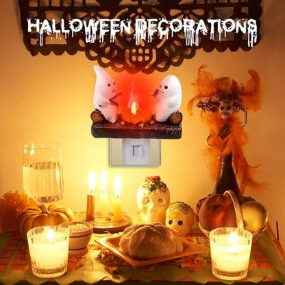 🎃Ghost Campfire Flickering Night Light