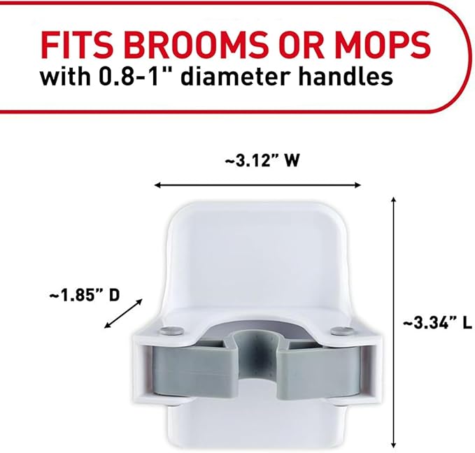 🧹 3PCS Damage-Free Broom & Mop Wall Grippers | Strong Adhesive Organizer Holders