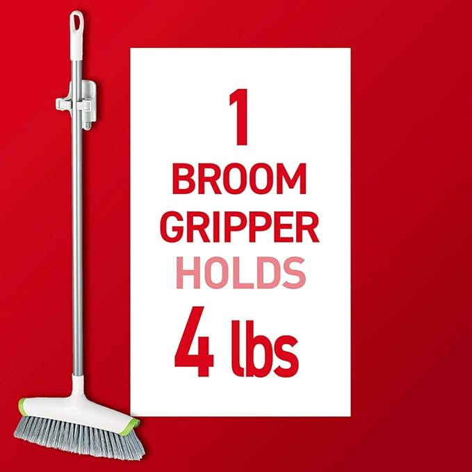 🧹 3PCS Damage-Free Broom & Mop Wall Grippers | Strong Adhesive Organizer Holders
