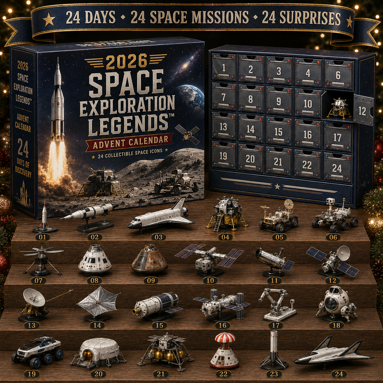 🚀 2026 Space Exploration Advent Calendar – 24 Legendary Missions & Collectible Surprises
