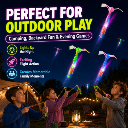 🚁 24-Set LED Flying Helicopters – 48-Piece Glow-in-the-Dark Slingshot Party Pack