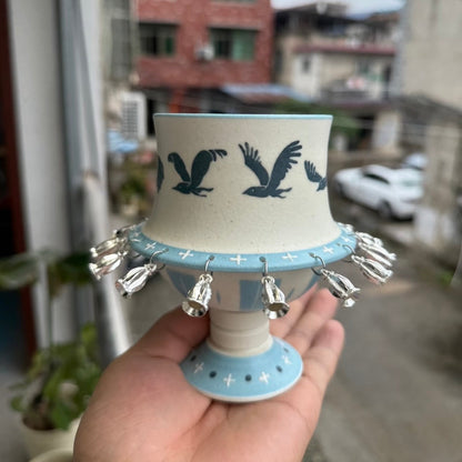 Flying Bird – Handcrafted Ceramic Spinner Goblet