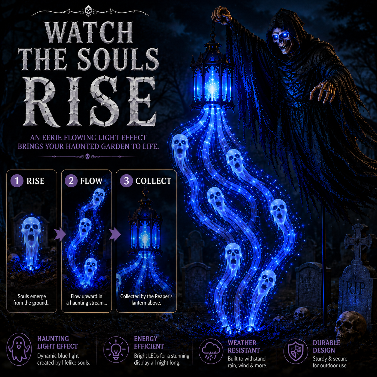 49% OFF 🔥Animated Halloween Soul Harvester Garden Light💀